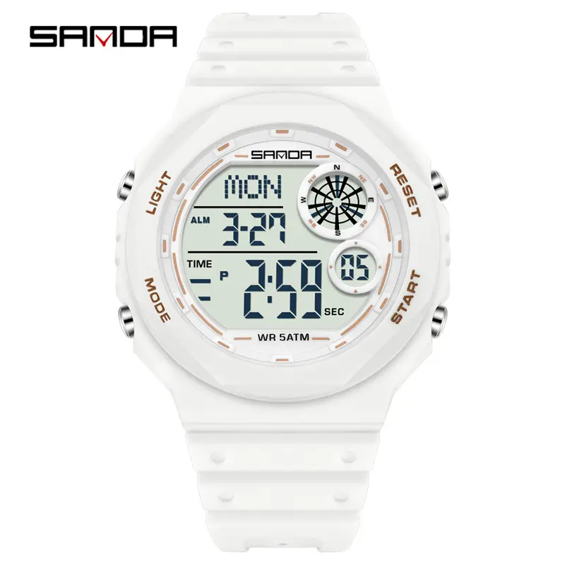 Sanda Digital Watch Black Waterproof Multi-Function Alarm Clock - Image 5