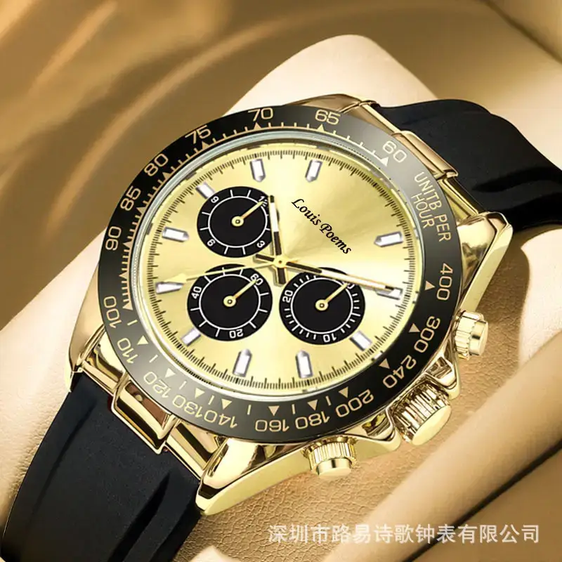 Lou Ermen Gold Chronograph Watch for Men