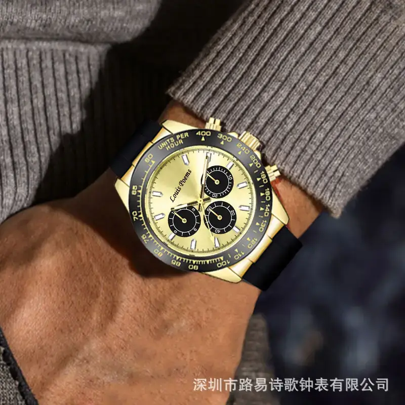 Lou Ermen Gold Chronograph Watch for Men