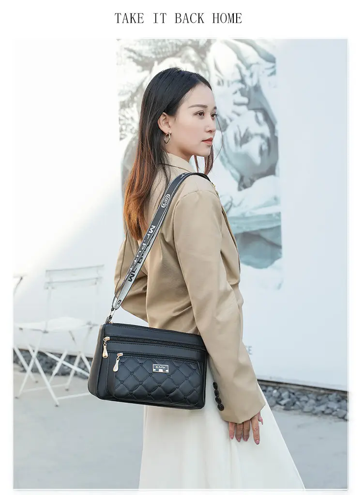 Black Quilted One-Shoulder Women's Crossbody Bag — feature 20