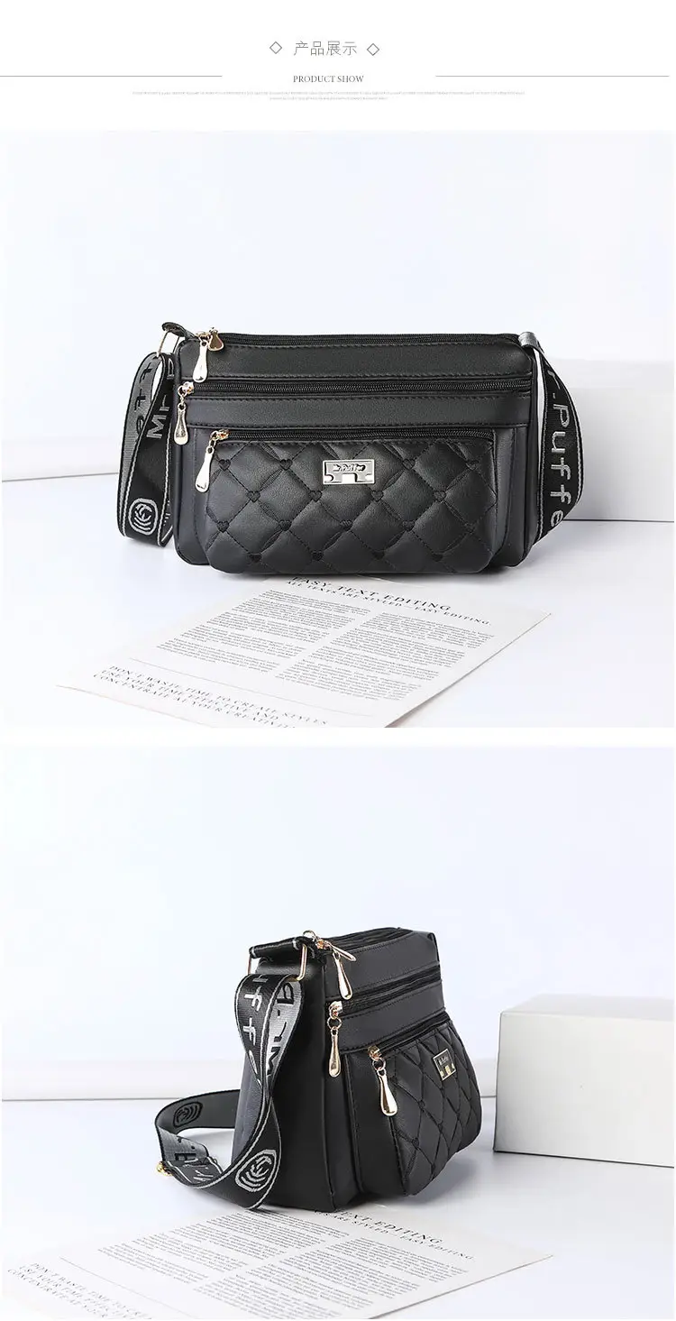 Black Quilted One-Shoulder Women's Crossbody Bag — feature 26