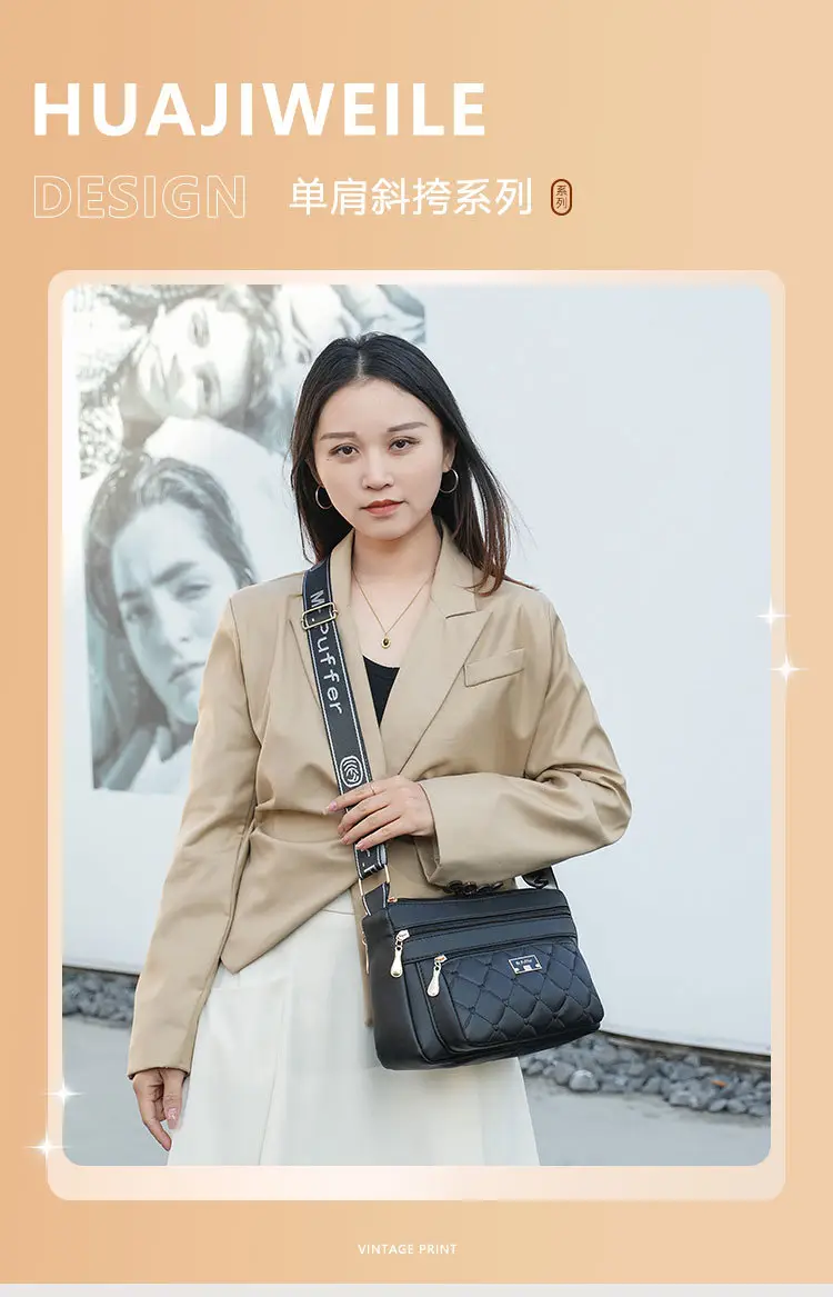 Black Quilted One-Shoulder Women's Crossbody Bag — feature 6