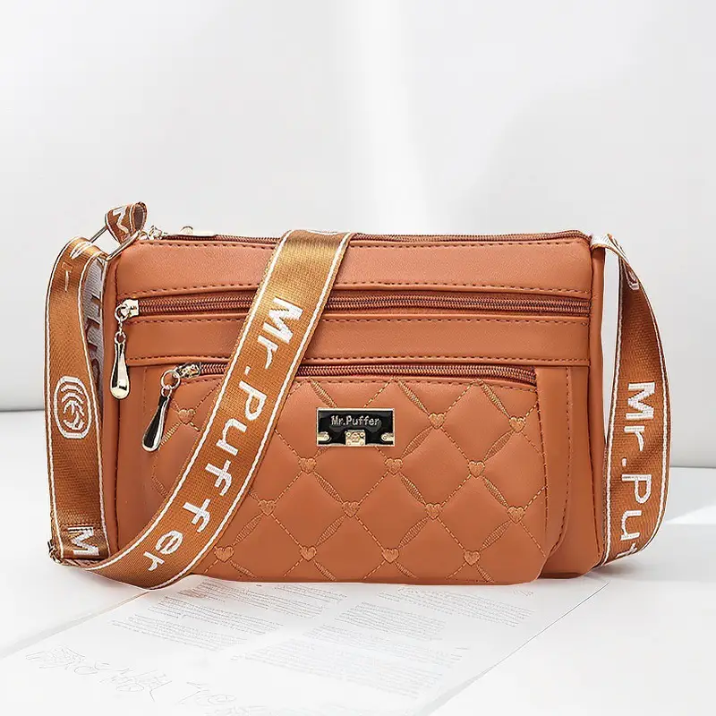 Black Quilted One-Shoulder Women's Crossbody Bag - Image 2