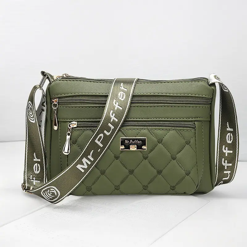 Black Quilted One-Shoulder Women's Crossbody Bag - Image 3