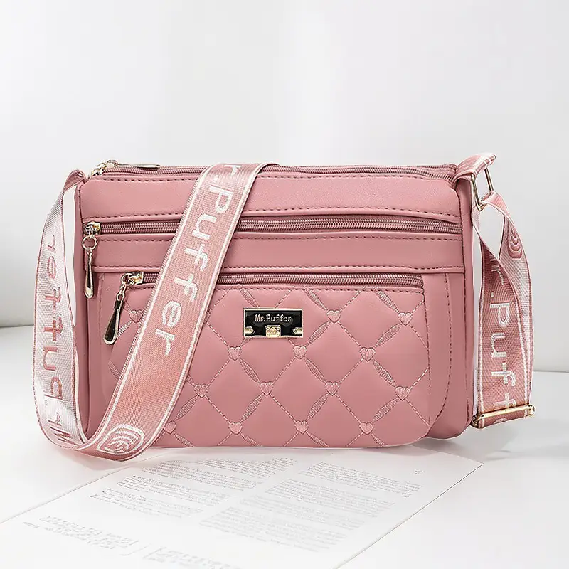 Black Quilted One-Shoulder Women's Crossbody Bag - Image 5