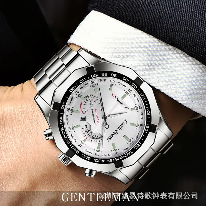 Stainless Steel Men's Waterproof Chronograph Watch
