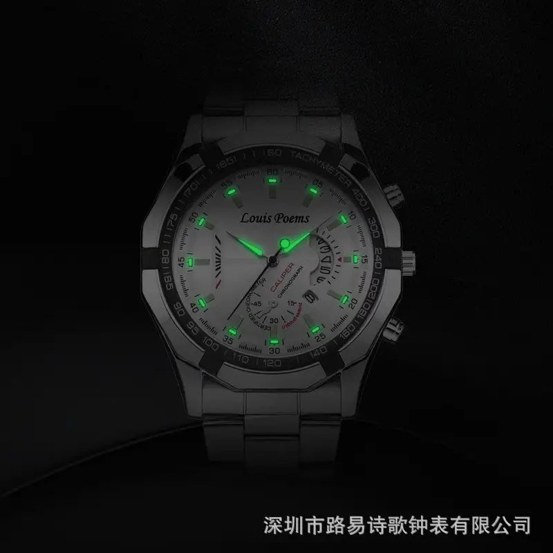 Stainless Steel Men's Waterproof Chronograph Watch