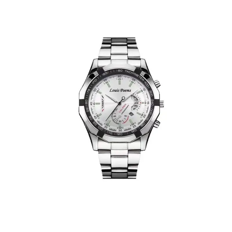Stainless Steel Men's Waterproof Chronograph Watch