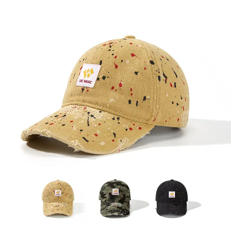 Women's Camouflage Baseball Cap with Rip Hole Design - Image 5
