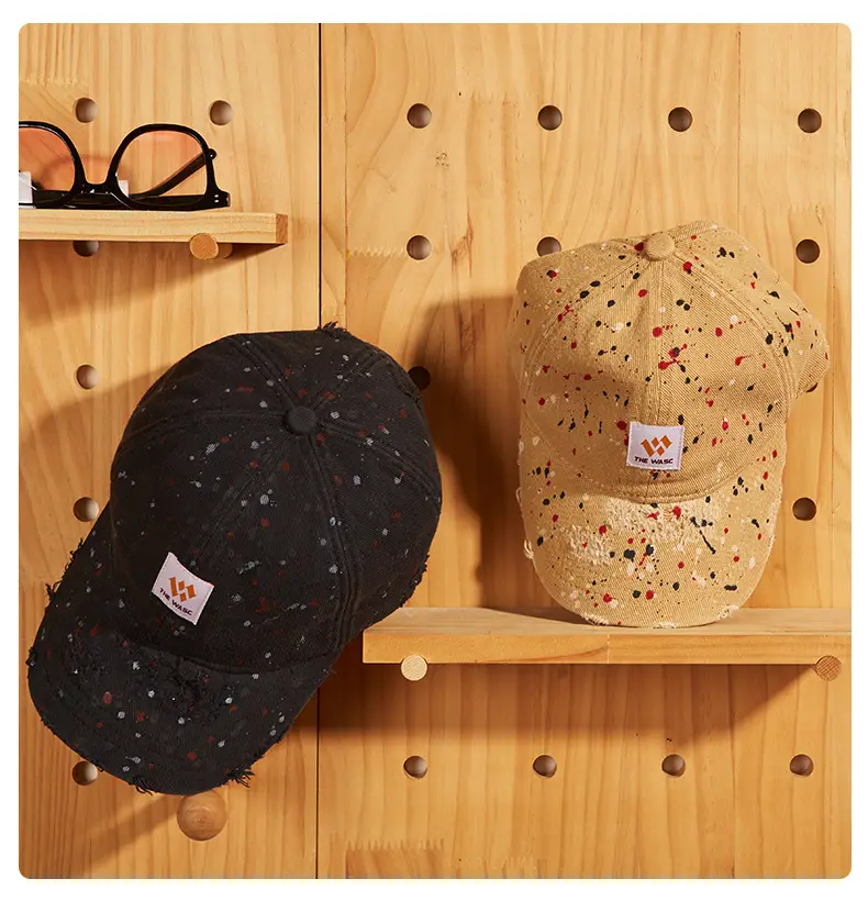 Women's Camouflage Baseball Cap with Rip Hole Design — feature 3