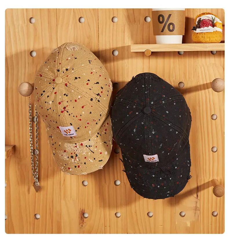 Women's Camouflage Baseball Cap with Rip Hole Design — feature 4