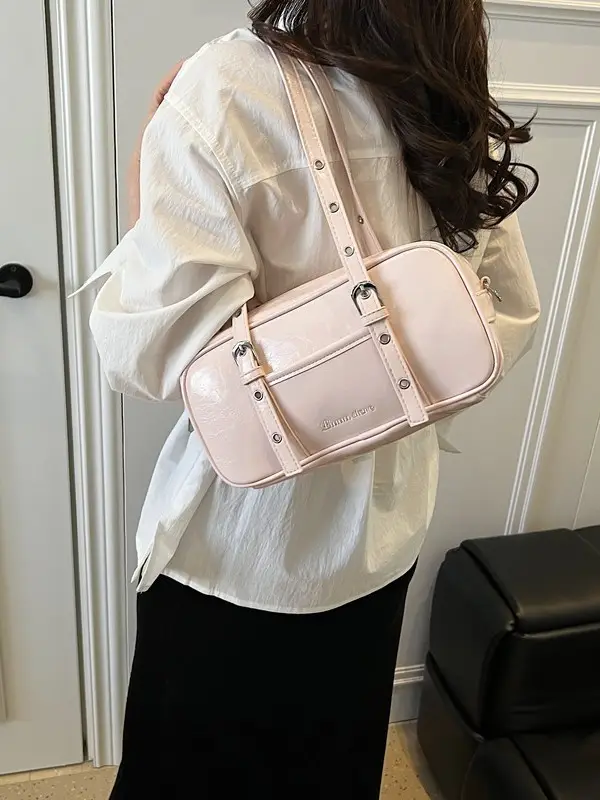 Pink Korean Style Shoulder Crossbody Bag for Women