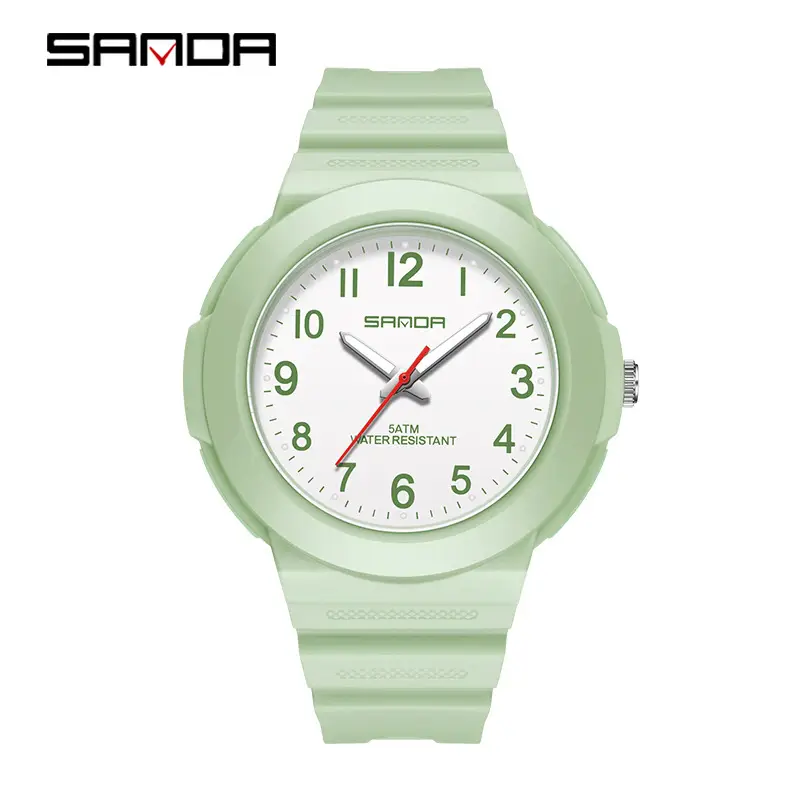 Sanda Fresh Mint Quartz Watch for Men Women
