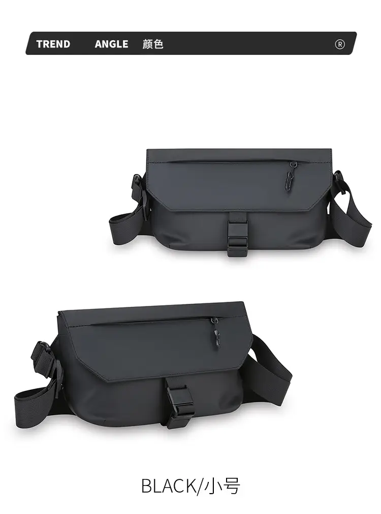 Men's Multi-Layer Crossbody Bag Black Waterproof — feature 10