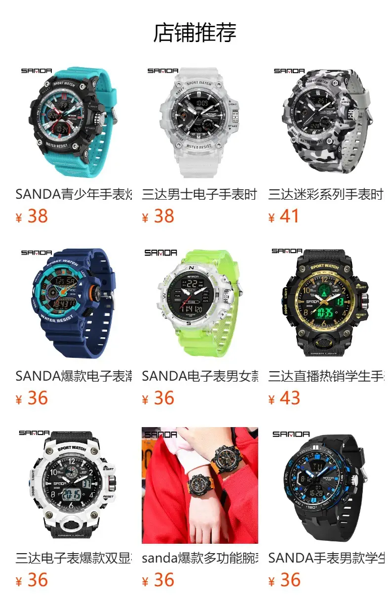 Sanda Sport Watch Waterproof Multifunctional Orange Strap — feature 1