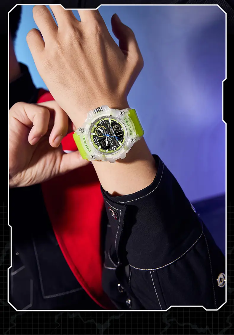 Sanda Sport Watch Waterproof Multifunctional Orange Strap — feature 14