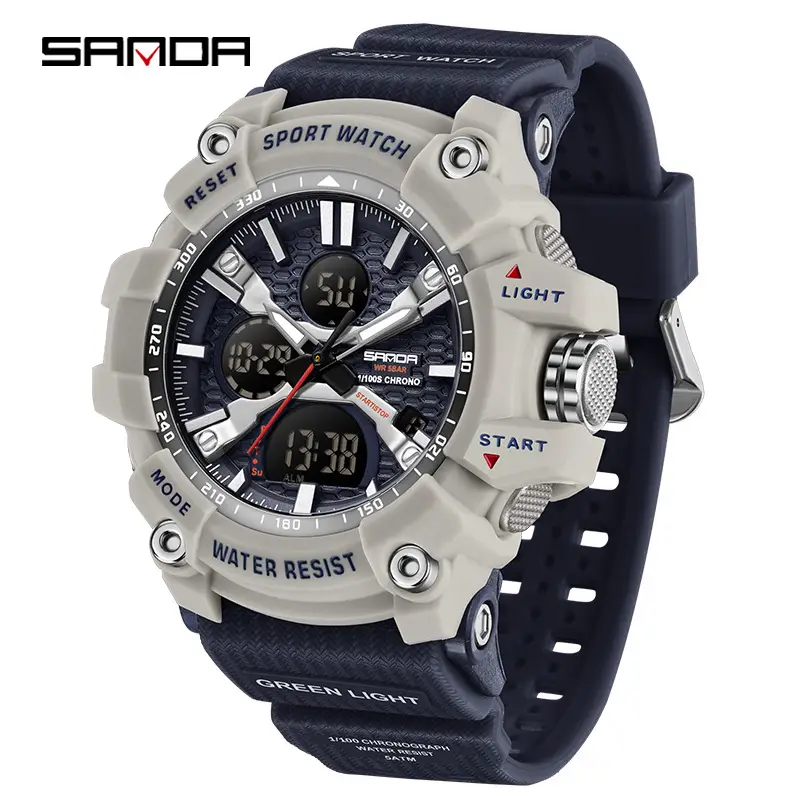 Sanda Sport Watch Waterproof Multifunctional Orange Strap - Image 15