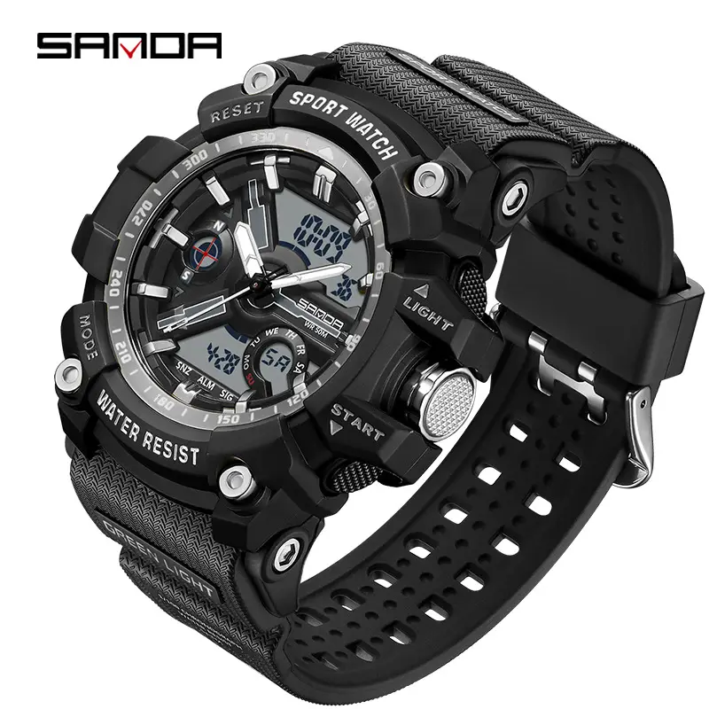 Sanda Sport Watch Waterproof Multifunctional Orange Strap - Image 23
