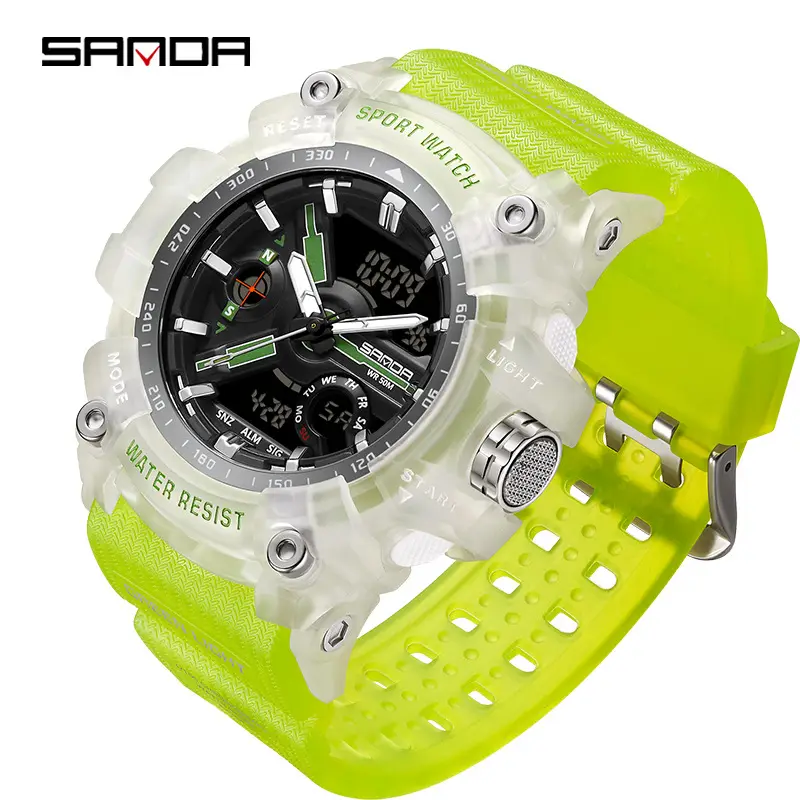 Sanda Sport Watch Waterproof Multifunctional Orange Strap - Image 27