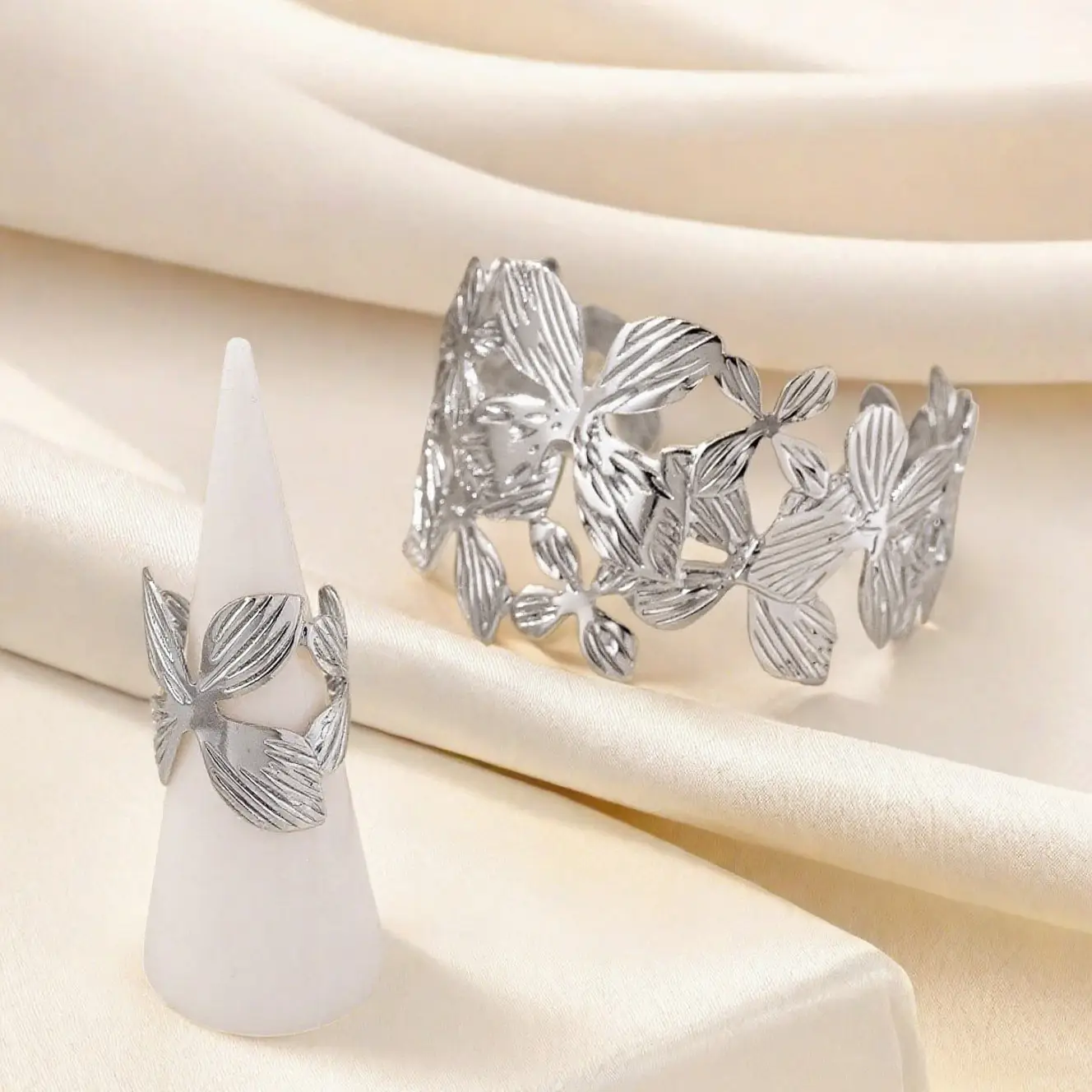 Golden Butterfly Hollow Bracelet Ring for Women