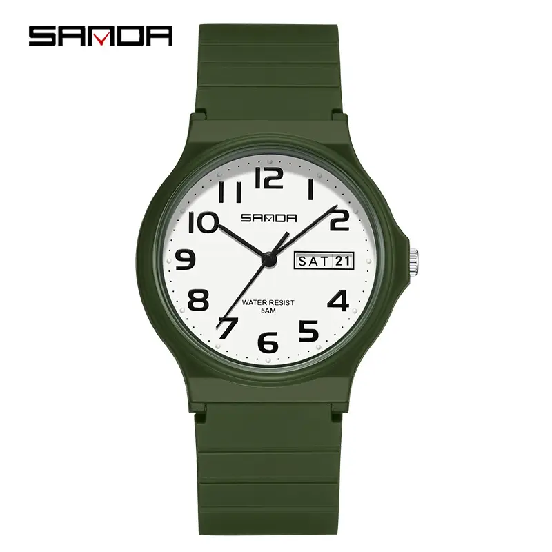 Sanda Quartz Watch Black Digital Scale Dual Calendar - Image 16