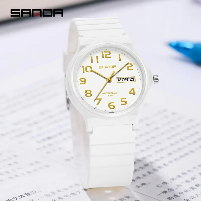 Sanda Quartz Watch Black Digital Scale Dual Calendar - Image 17