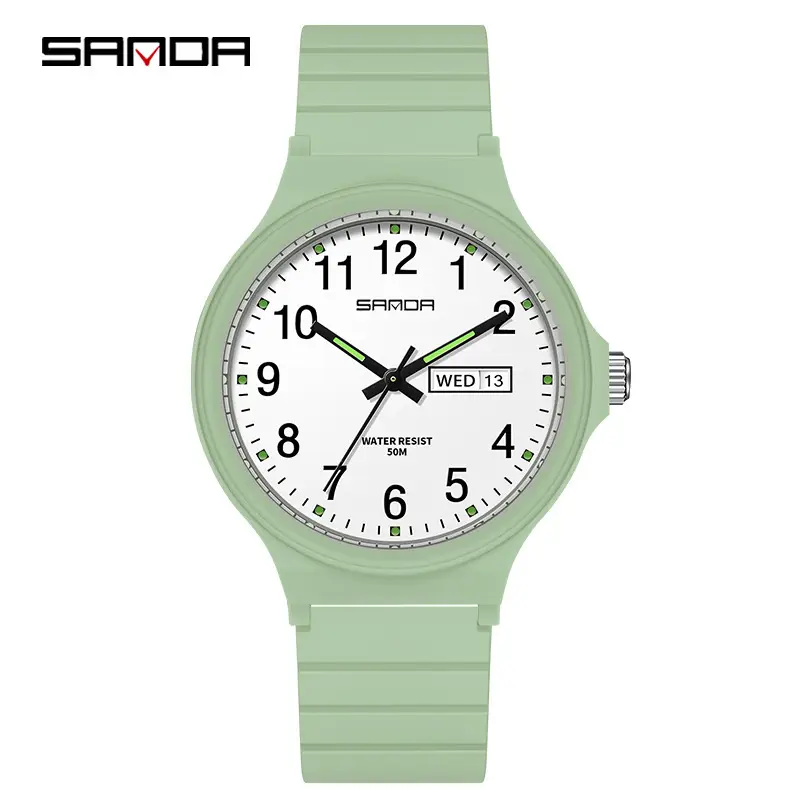 Sanda Quartz Watch Black Digital Scale Dual Calendar - Image 11