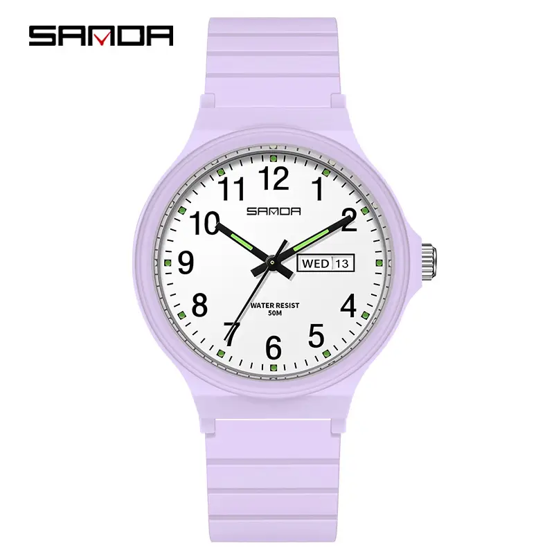 Sanda Quartz Watch Black Digital Scale Dual Calendar - Image 14