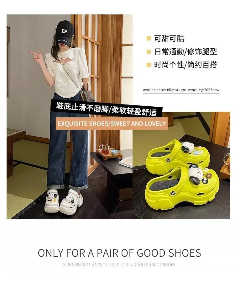 Ins Interesting and Sayless Dog EVA Super Thick Bottom Cave Shoes Women's Summer Outer Wear Non-slip Non-smelly Baotou Beach Shoes — feature 12