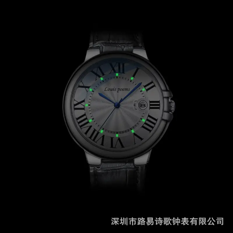 Blue Balloon Fake Mechanical Steel Strap Calendar Waterproof Cross-Border Quartz Blue Watch — feature 7