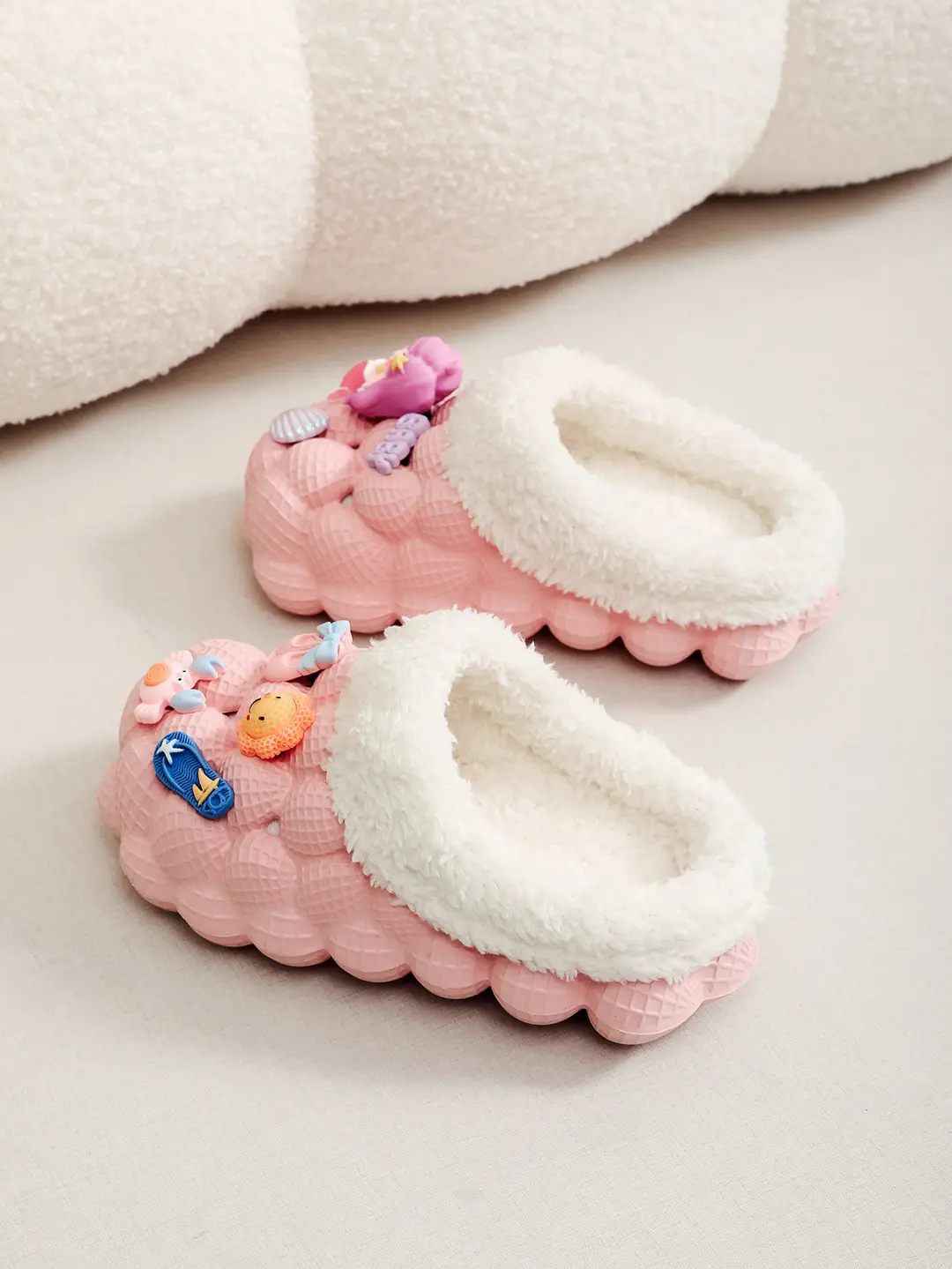 Factory Wholesale Cotton Slippers Home Wear Litchi Bathroom Couples Non-slip EVA Cartoon Fashion Autumn and Winter Cotton Slippers Tide — feature 12