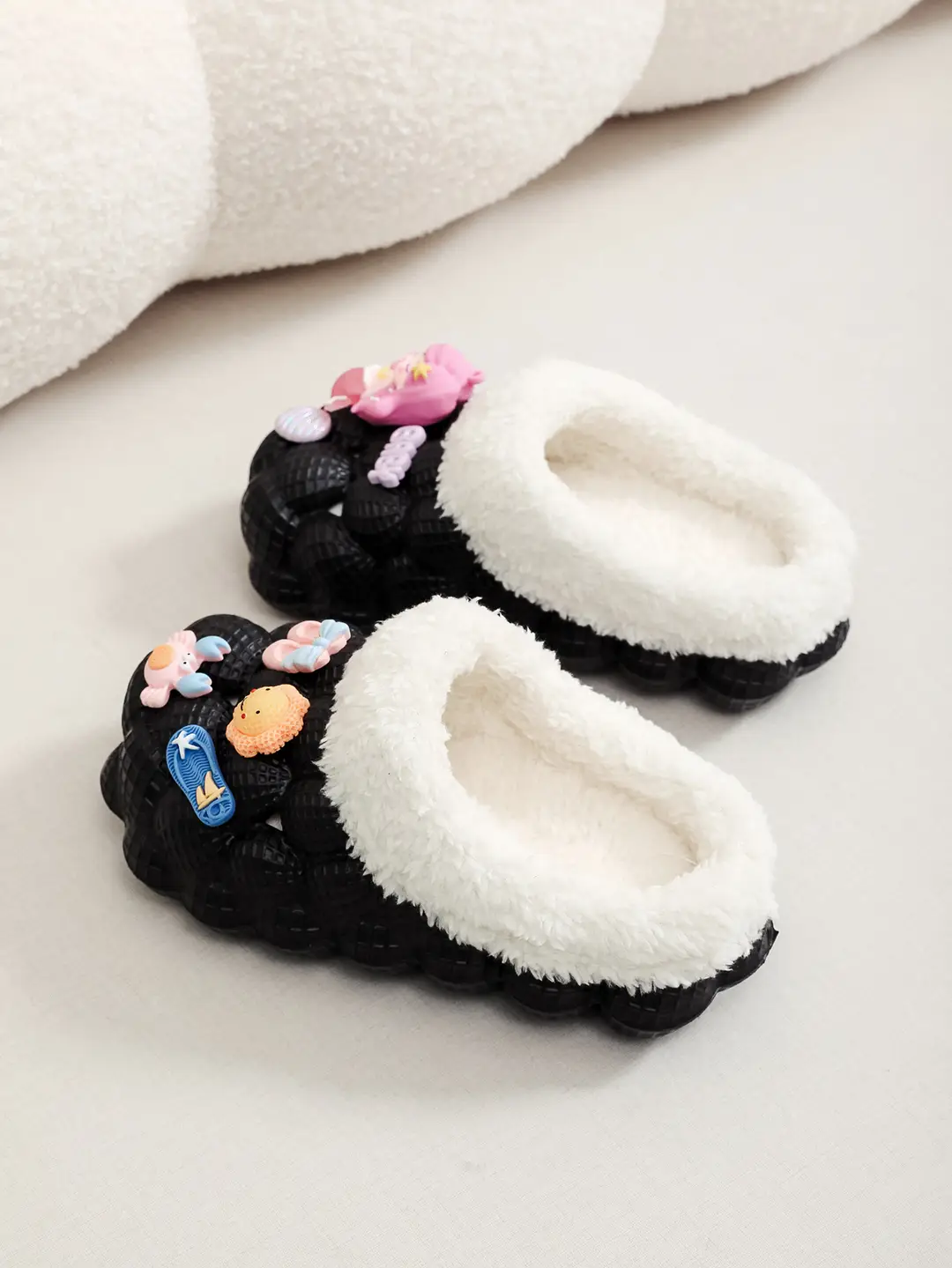 Factory Wholesale Cotton Slippers Home Wear Litchi Bathroom Couples Non-slip EVA Cartoon Fashion Autumn and Winter Cotton Slippers Tide — feature 4