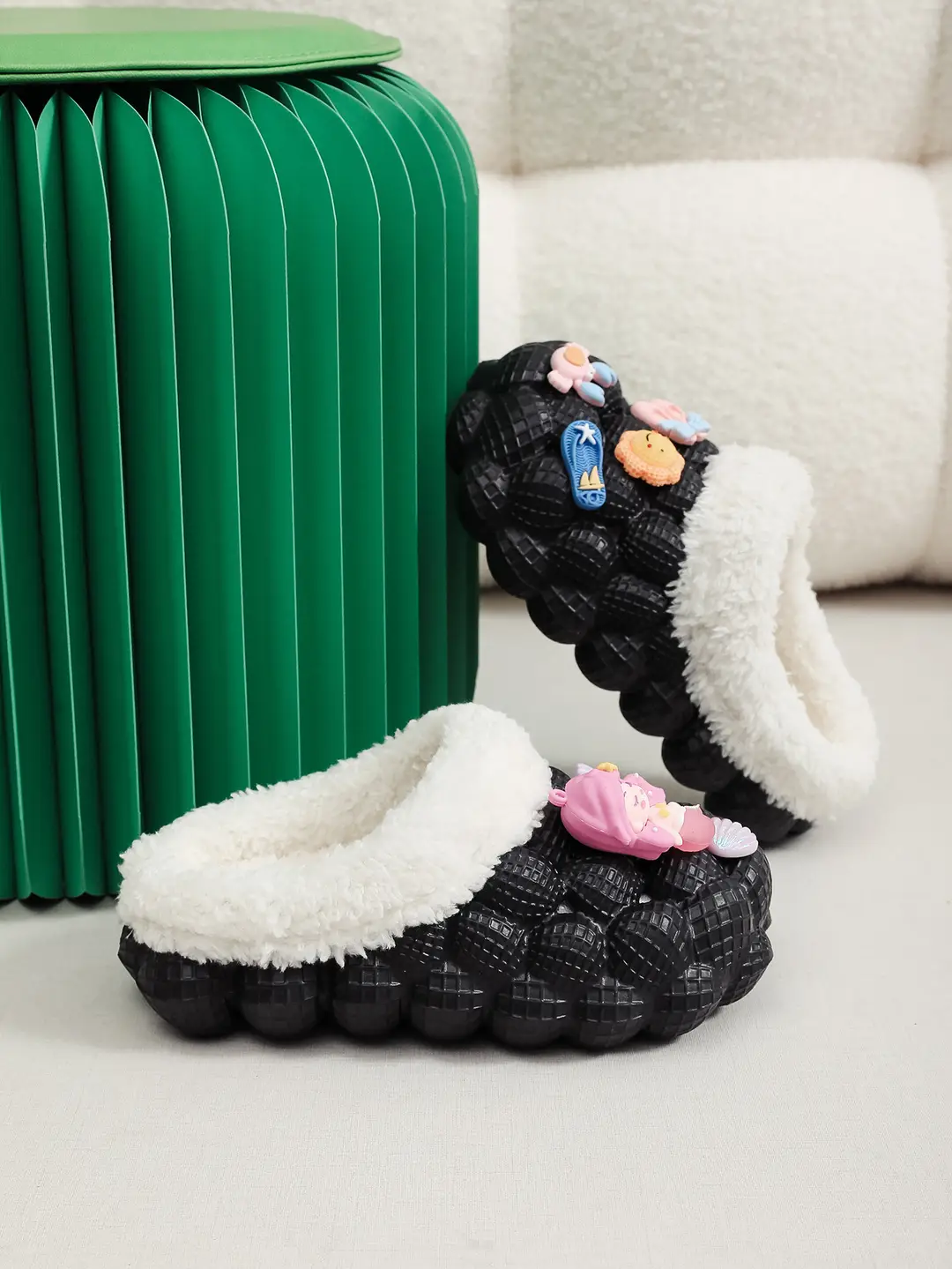 Factory Wholesale Cotton Slippers Home Wear Litchi Bathroom Couples Non-slip EVA Cartoon Fashion Autumn and Winter Cotton Slippers Tide — feature 6