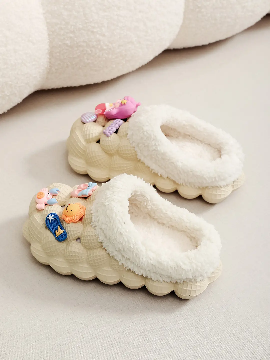 Factory Wholesale Cotton Slippers Home Wear Litchi Bathroom Couples Non-slip EVA Cartoon Fashion Autumn and Winter Cotton Slippers Tide — feature 8