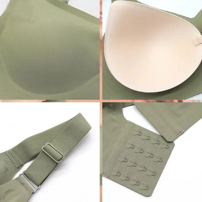 Foreign Trade Cross-border Women's Underwear Soft and Comfortable Bra plus size Large Chest Shown Small Pull Upper Braceless Jelly Cup