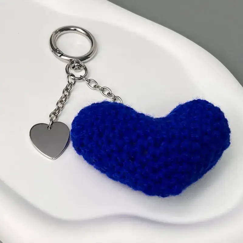 Blue Heart Keychain with Wool Bath Soap - Image 10
