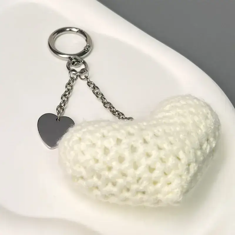 Blue Heart Keychain with Wool Bath Soap - Image 11