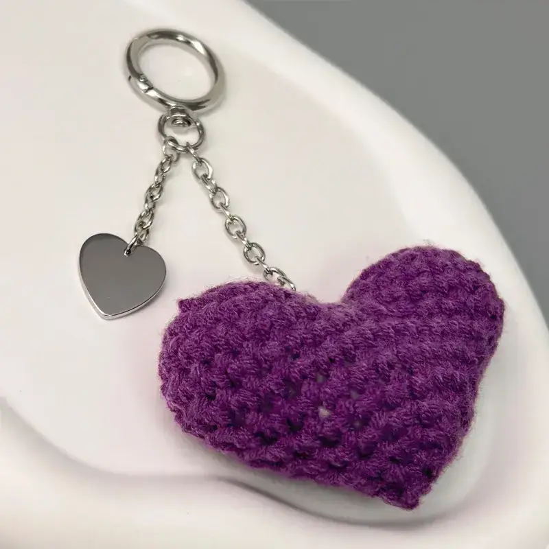 Blue Heart Keychain with Wool Bath Soap - Image 7