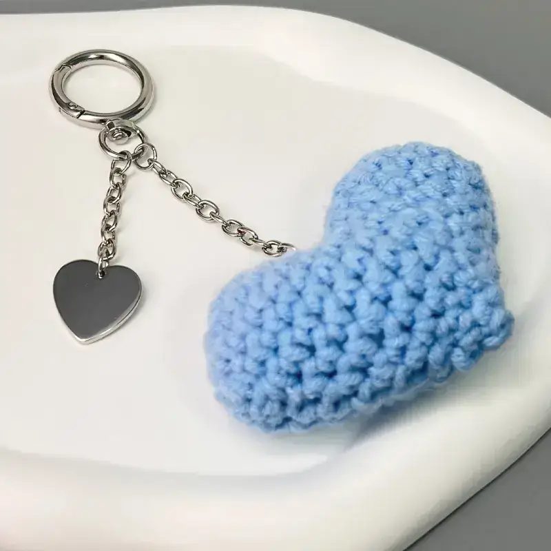 Blue Heart Keychain with Wool Bath Soap - Image 8