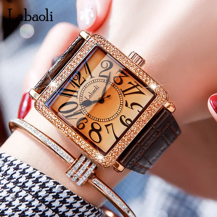 Labaoli Distinctive Square Watch with Diamond Set - Image 4