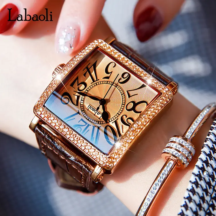 Labaoli Distinctive Square Watch with Diamond Set - Image 5