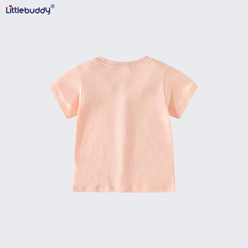 2025 Kids Cat Print Cotton Shorts Set Pink - Image 4