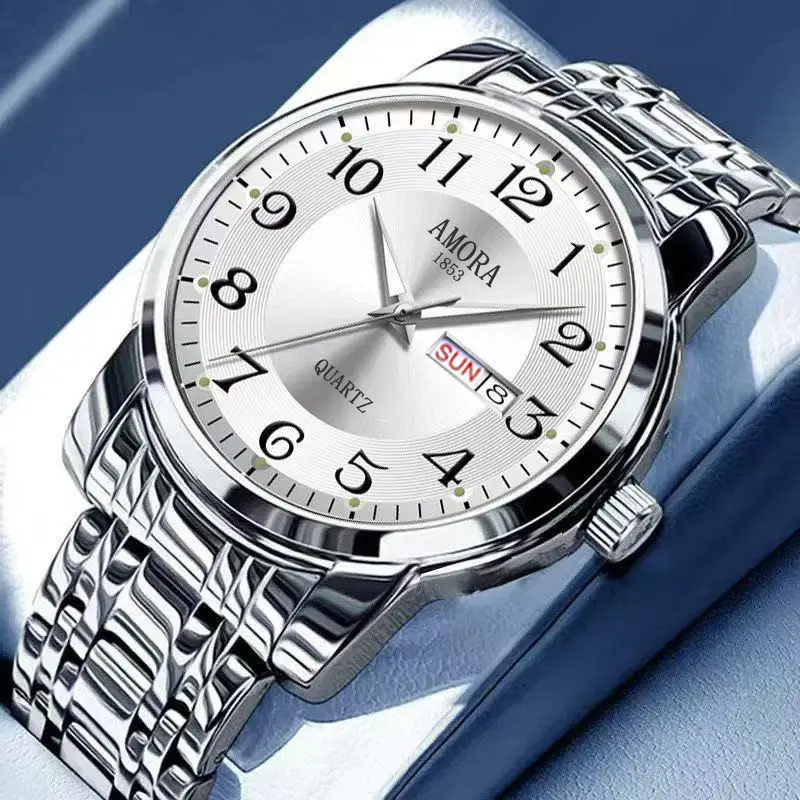 Men's Swiss Made Mechanical Watch with Gold & Silver Band - Image 9