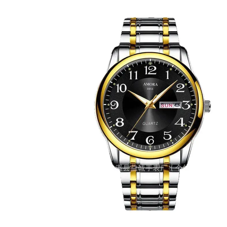 Men's Swiss Made Mechanical Watch with Gold & Silver Band - Image 10