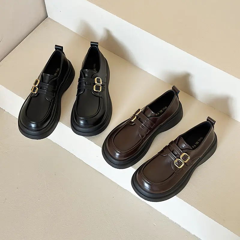 Vintage British Style Leather Shoes Women's 2025 Spring New Thick Slip-on Loafers Japanese Style Jk Mary Jane Shoes - Image 4