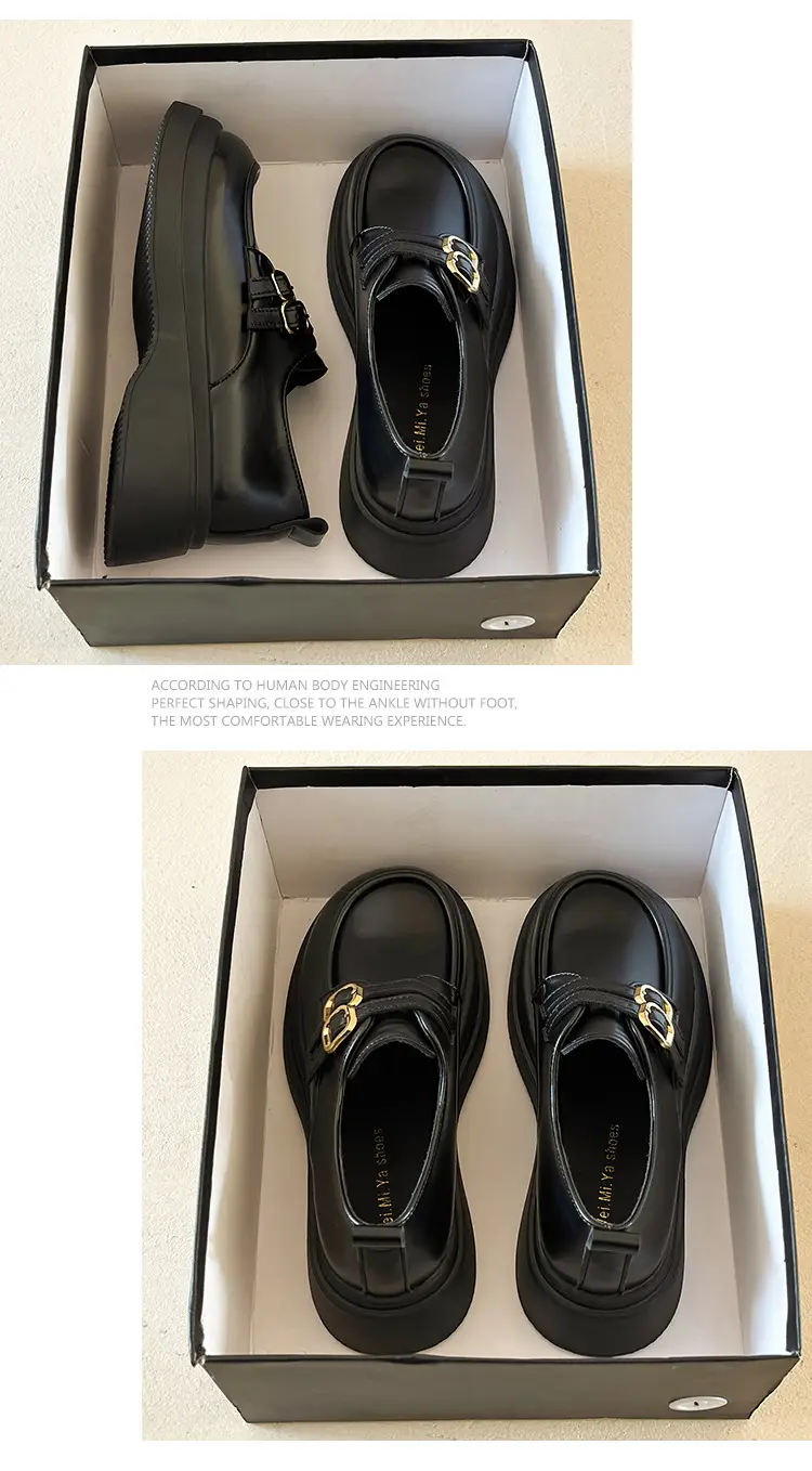 Vintage British Style Leather Shoes Women's 2025 Spring New Thick Slip-on Loafers Japanese Style Jk Mary Jane Shoes — feature 21