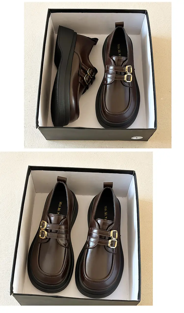 Vintage British Style Leather Shoes Women's 2025 Spring New Thick Slip-on Loafers Japanese Style Jk Mary Jane Shoes — feature 22
