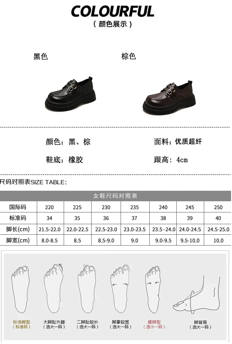 Vintage British Style Leather Shoes Women's 2025 Spring New Thick Slip-on Loafers Japanese Style Jk Mary Jane Shoes — feature 6