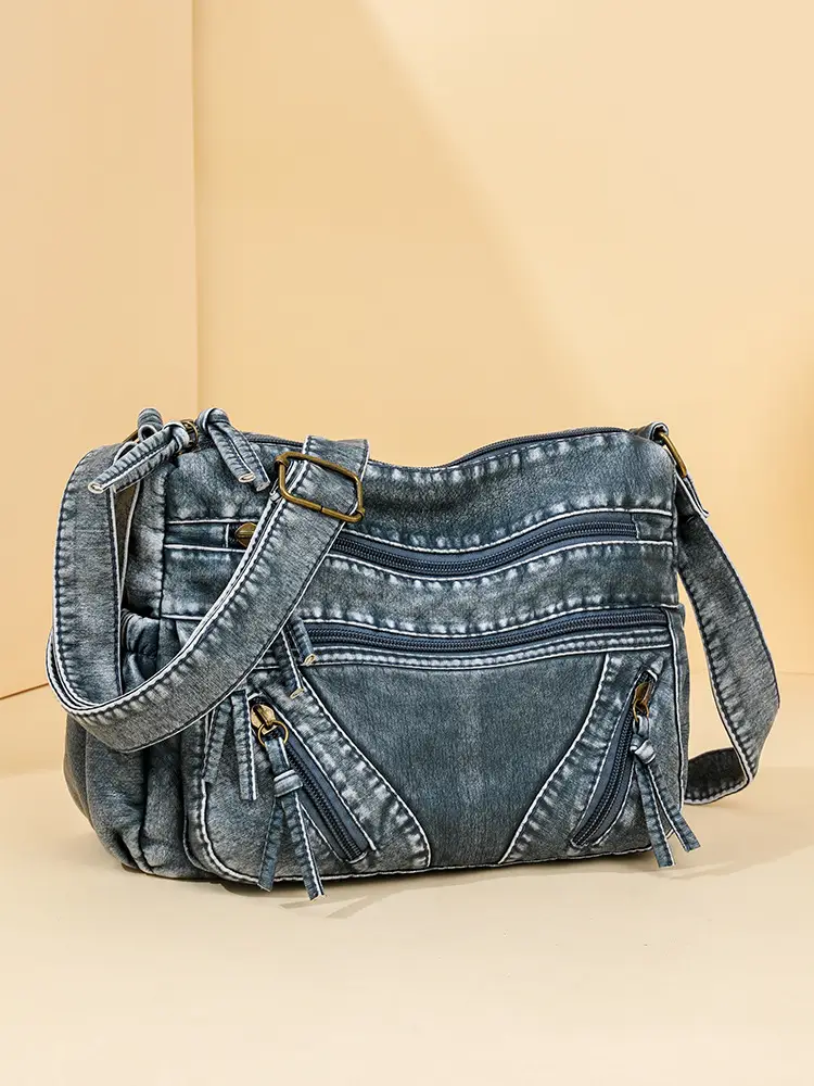 Brown Crossbody Bag for Women with Multi-Layer Design - Image 4