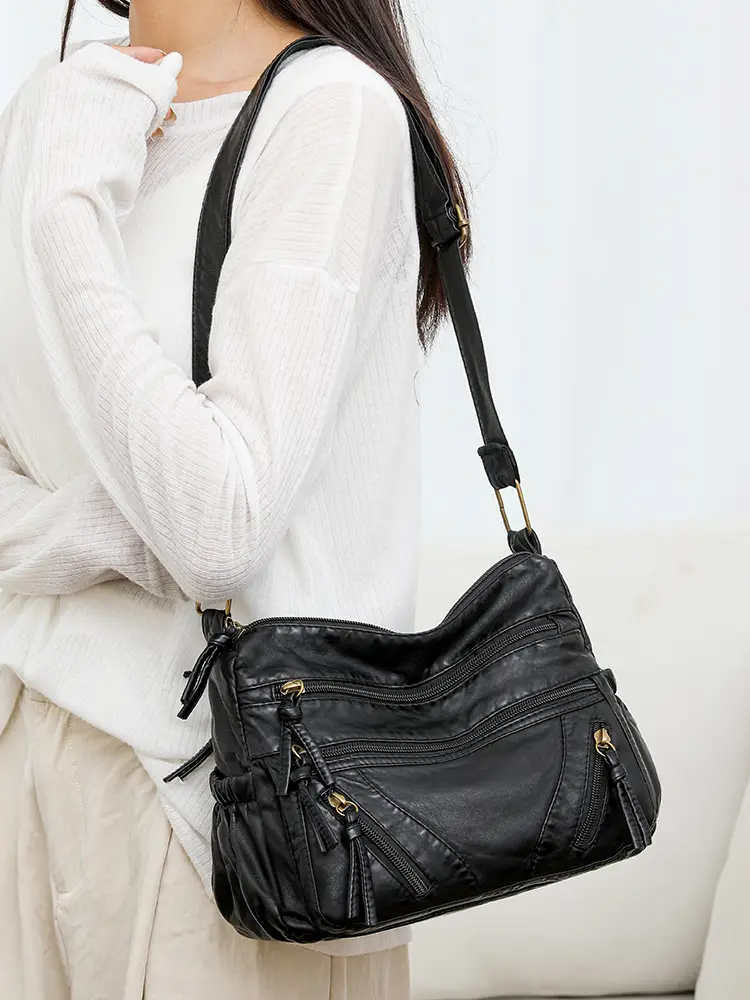 Brown Crossbody Bag for Women with Multi-Layer Design — feature 3